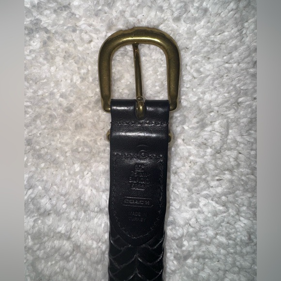Coach Women’s Braid Black Belt-Preloved size 30 inches/75cm - Picture 4 of 7